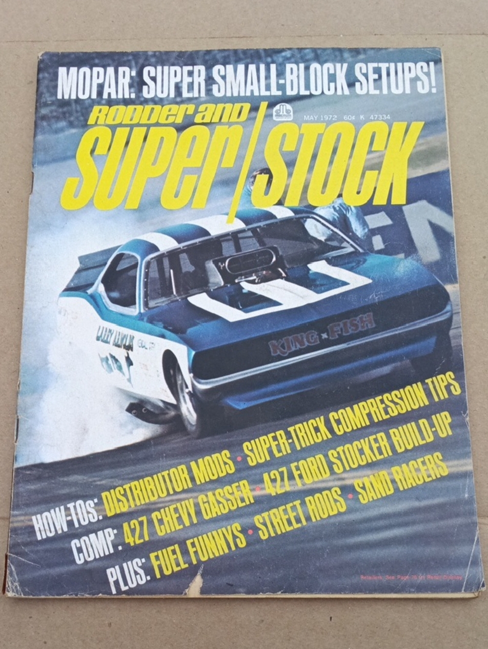 Rodder and Super/Stock Magazine - Blue & White Drag Car Cover May1972